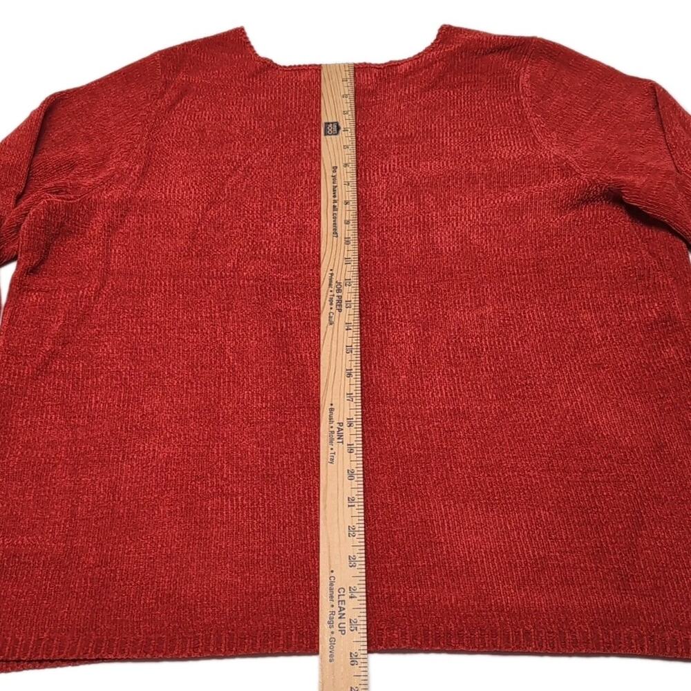 Quacker Factory Embellished Sweater Womens‎ Plus Size 1X Red Chenille NEW NWT - Picture 14 of 15